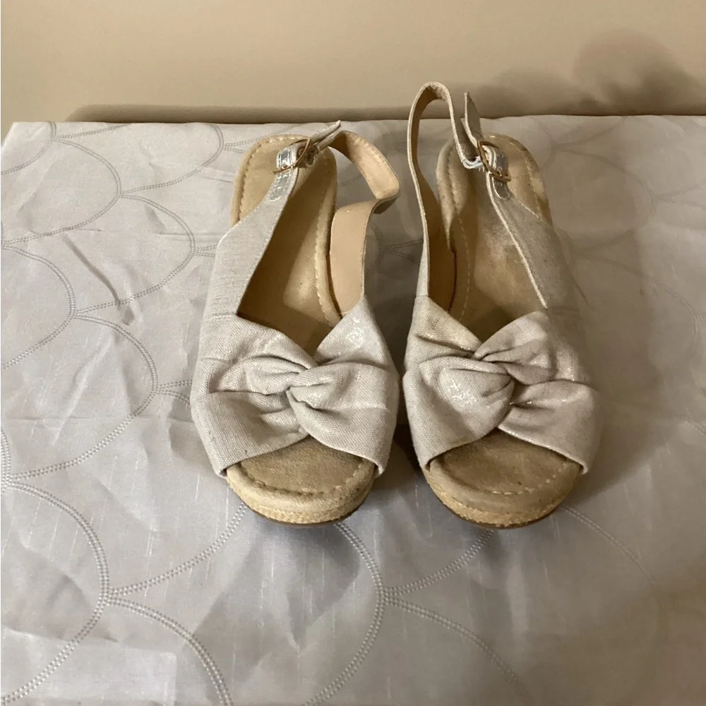 Lands End Canvas Slingback Wedge